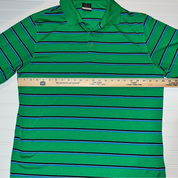 Nike Golf Dri-FIT Polo Shirt XL Green Striped Performance Golf Polo Mens - Picture 4 of 6